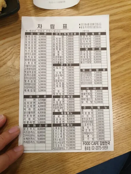 Gimbap Cheonguk Jongno Branch
